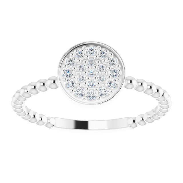 14k-white-gold-1/8-ctw-natural-diamond-cluster-beaded-ring