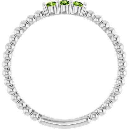 14k-white-gold-natural-peridot-beaded-ring