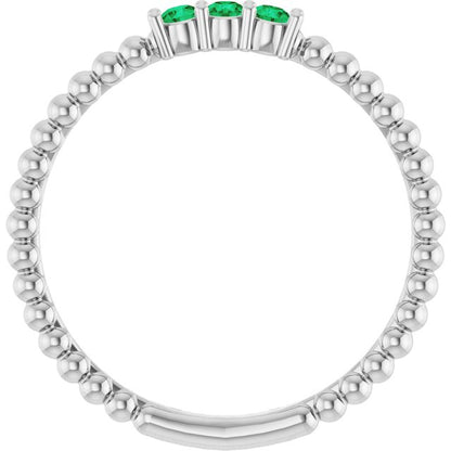 14k-white-gold-natural-emerald-beaded-ring