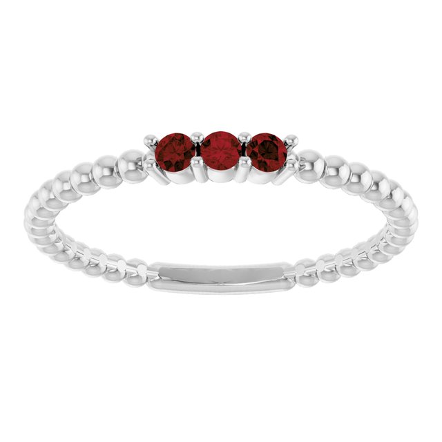 14k-white-gold-natural-mozambique-garnet-beaded-ring