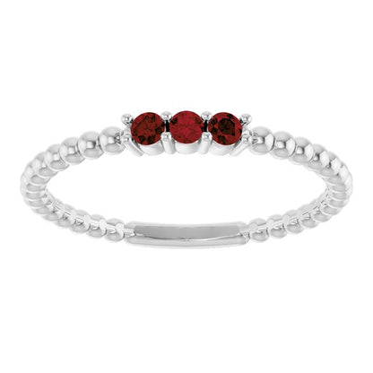 14k-white-gold-natural-mozambique-garnet-beaded-ring