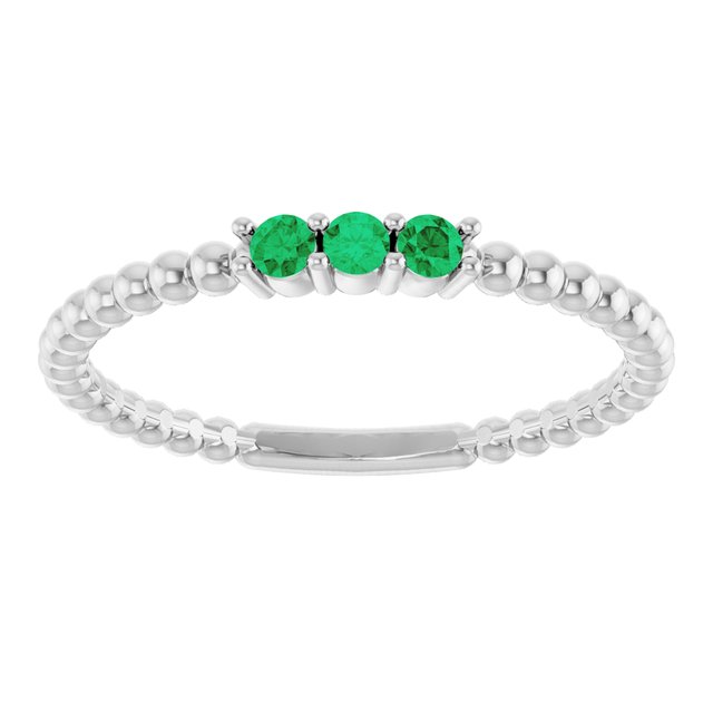 14k-white-gold-natural-emerald-beaded-ring