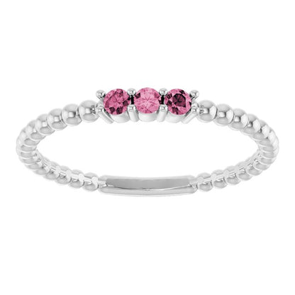 14k-white-gold-natural-pink-tourmaline-beaded-ring