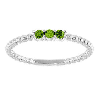 14k-white-gold-natural-peridot-beaded-ring