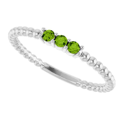 14k-white-gold-natural-peridot-beaded-ring