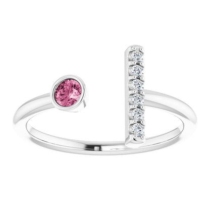 14k-white-gold-natural-pink-tourmaline-&-.05-ctw-natural-diamond-bar-ring