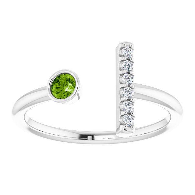 14k-white-gold-natural-peridot-&-.05-ctw-natural-diamond-bar-ring