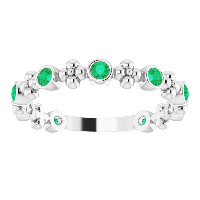 14k-white-gold-natural-emerald-beaded-ring