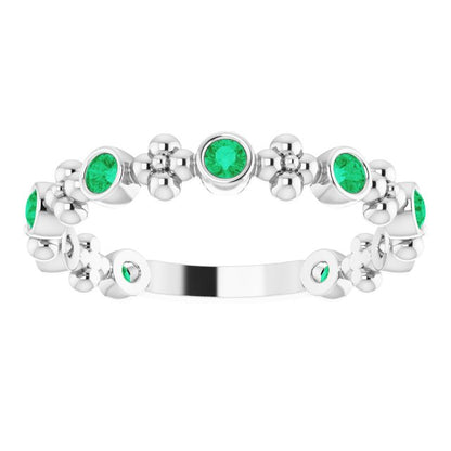 14k-white-gold-natural-emerald-beaded-ring