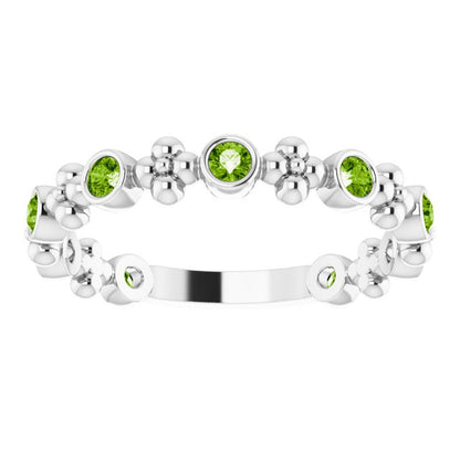 14k-white-gold-natural-peridot-beaded-ring