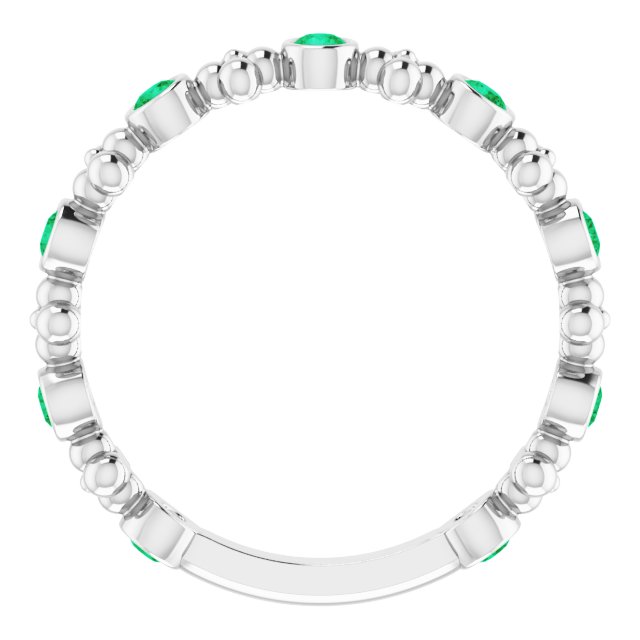14k-white-gold-natural-emerald-beaded-ring