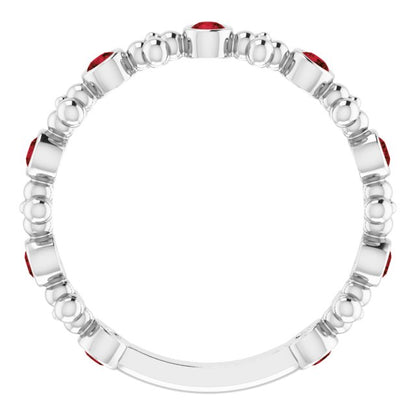 14k-white-gold-natural-mozambique-garnet-beaded-ring