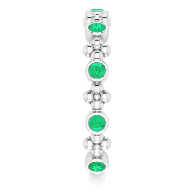 14k-white-gold-natural-emerald-beaded-ring