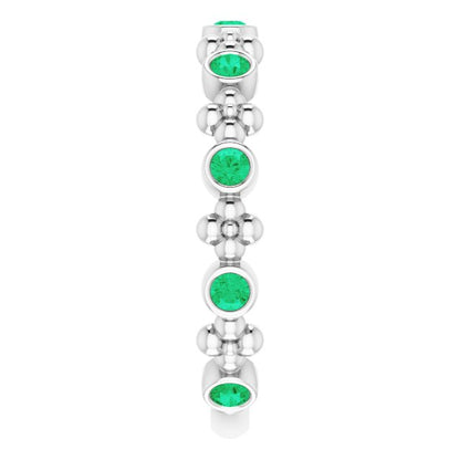 14k-white-gold-natural-emerald-beaded-ring