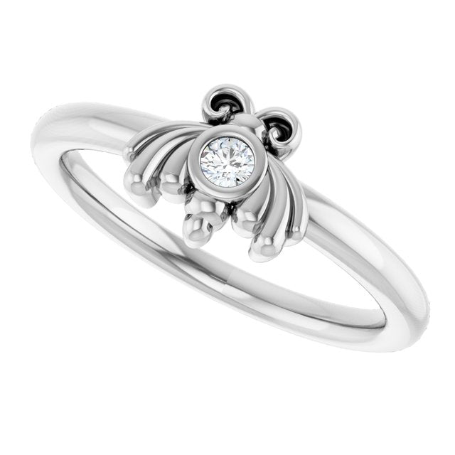 14k-white-gold-.04-ctw-natural-diamond-bee-youth-ring