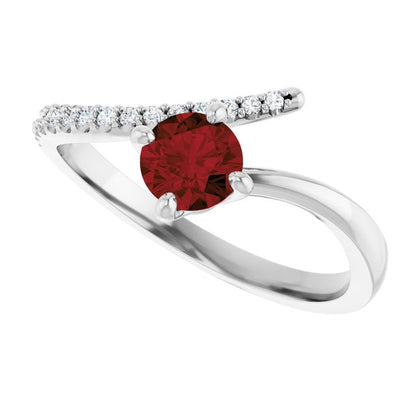 14k-white-gold-natural-mozambique-garnet-&-1/10-ctw-diamond-bypass-ring