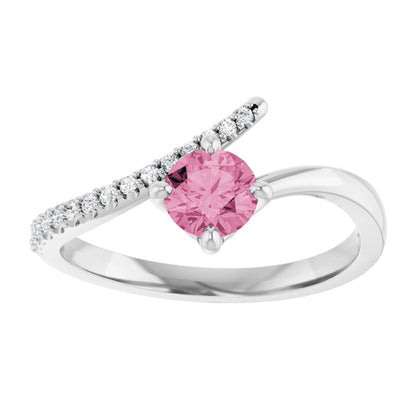 14k-white-gold-natural-pink-tourmaline-&-1/10-ctw-natural-diamond-bypass-ring