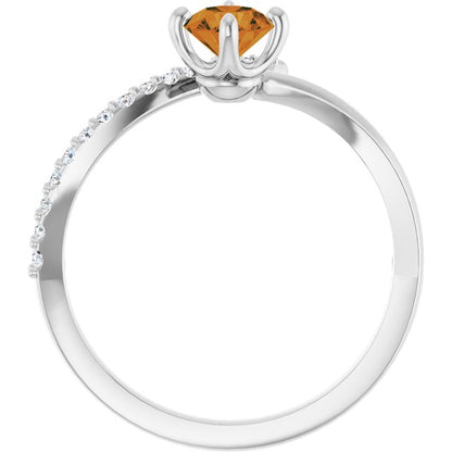 14k-white-gold-natural-citrine-&-1/10-ctw-natural-diamond-bypass-ring