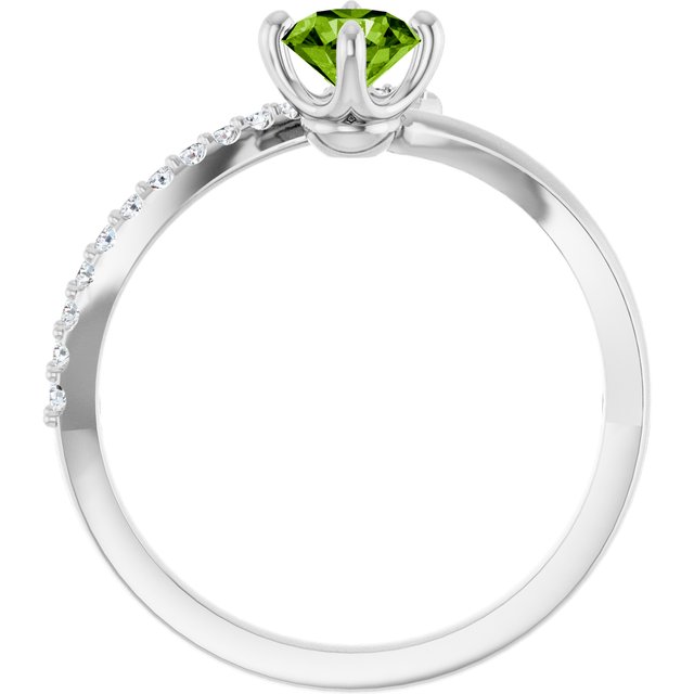 14k-white-gold-natural-peridot-&-1/10-ctw-natural-diamond-bypass-ring