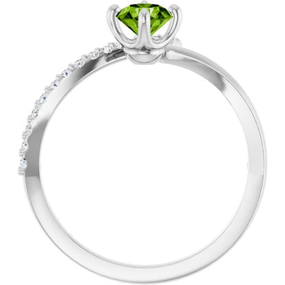 14k-white-gold-natural-peridot-&-1/10-ctw-natural-diamond-bypass-ring