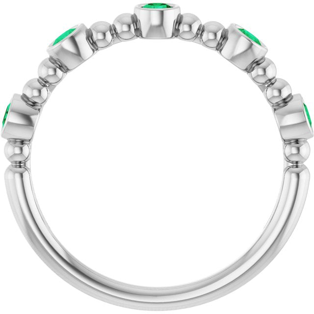 14k-white-gold-natural-emerald-stackable-ring