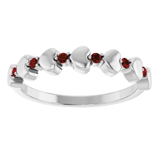 14k-white-gold-natural-mozambique-garnet-heart-stackable-ring