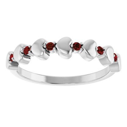 14k-white-gold-natural-mozambique-garnet-heart-stackable-ring