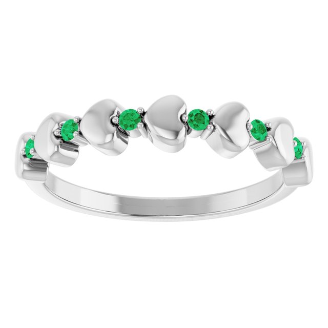 14k-white-gold-natural-emerald-heart-stackable-ring