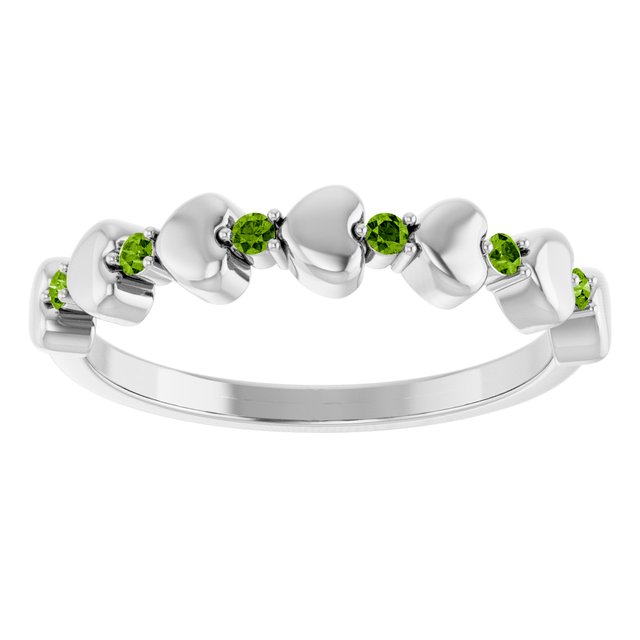 14k-white-gold-natural-peridot-heart-stackable-ring