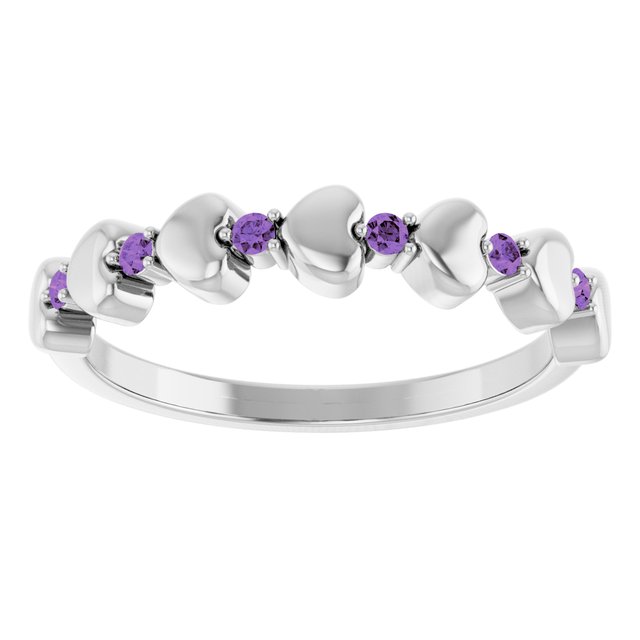 14k-white-gold-natural-amethyst-heart-stackable-ring