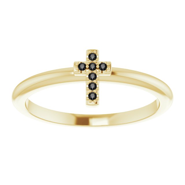 14k-yellow-gold-.04-ctw-natural-black-diamond-stackable-cross-ring