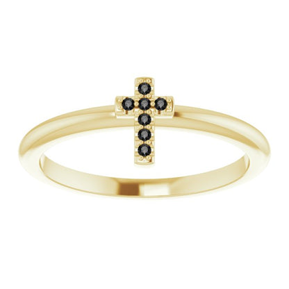 14k-yellow-gold-.04-ctw-natural-black-diamond-stackable-cross-ring