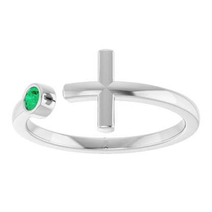 14k-white-gold-natural-emerald-negative-space-cross-ring