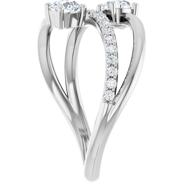 14k-white-gold-3/4-ctw-natural-diamond-two-stone-ring