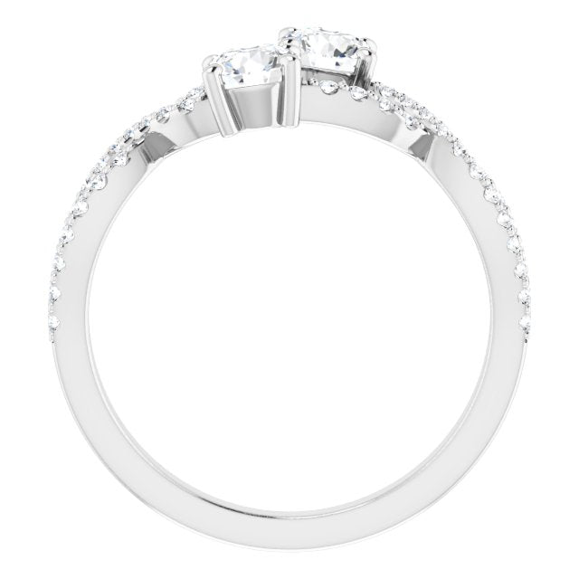 14k-white-gold--round-5/8-ctw-natural-diamond-two-stone-ring