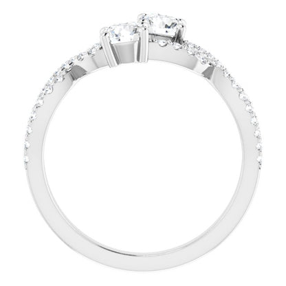 14k-white-gold--round-5/8-ctw-natural-diamond-two-stone-ring