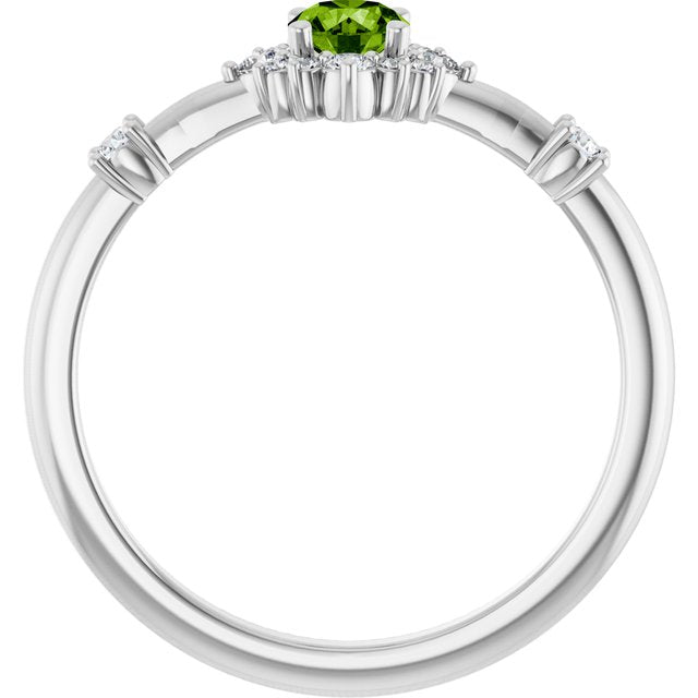 14k-white-gold-natural-peridot-&-1/6-ctw-natural-diamond-halo-style-ring