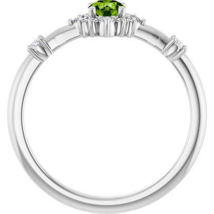 14k-white-gold-natural-peridot-&-1/6-ctw-natural-diamond-halo-style-ring