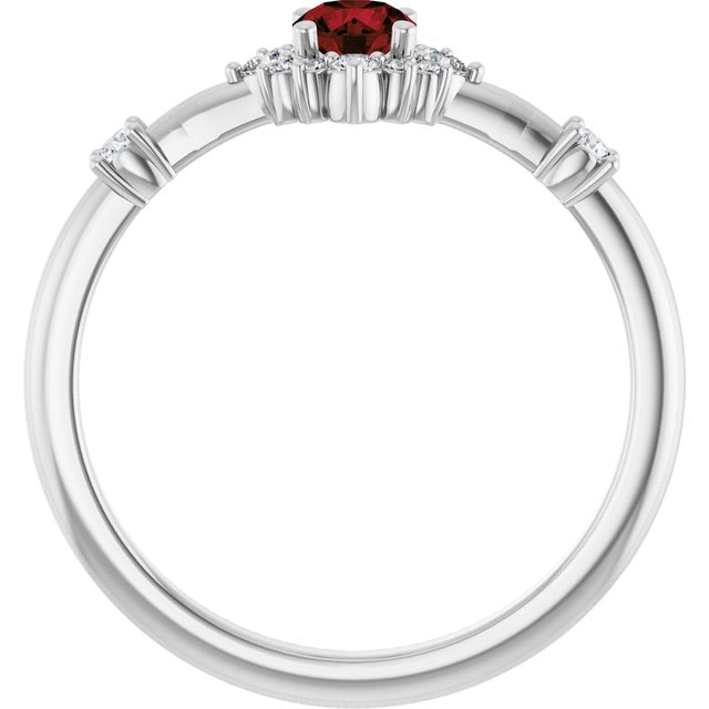 14k-white-gold-natural-mozambique-garnet-&-1/6-ctw-natural-diamond-halo-style-ring
