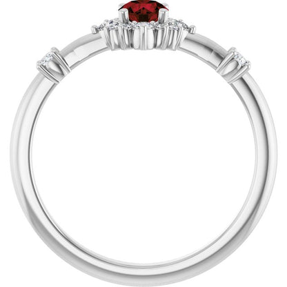 14k-white-gold-natural-mozambique-garnet-&-1/6-ctw-natural-diamond-halo-style-ring