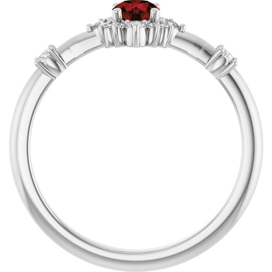 14k-white-gold-natural-mozambique-garnet-&-1/6-ctw-natural-diamond-halo-style-ring