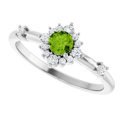 14k-white-gold-natural-peridot-&-1/6-ctw-natural-diamond-halo-style-ring