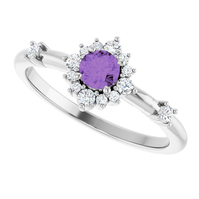 14k-white-gold-natural-amethyst-&-1/6-ctw-natural-diamond-ring