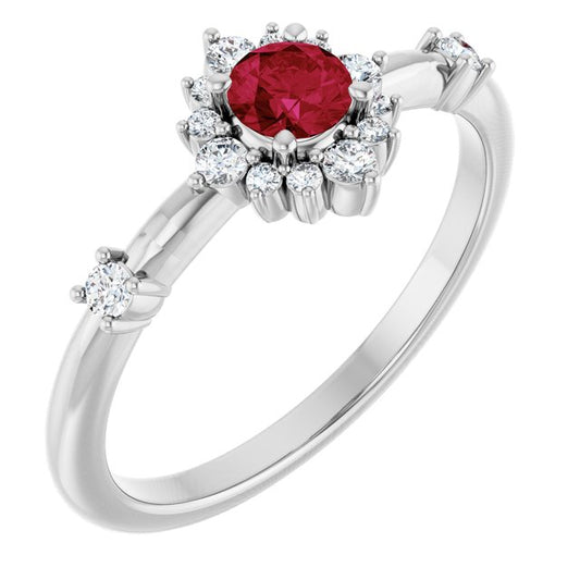 14k-white-gold-natural-ruby-&-1/6-ctw-natural-diamond-halo-style-ring