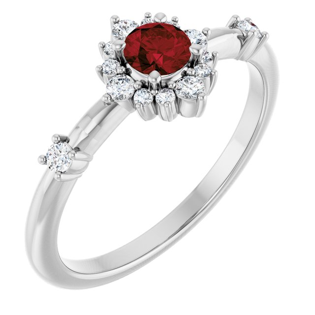 14k-white-gold-natural-mozambique-garnet-&-1/6-ctw-natural-diamond-halo-style-ring