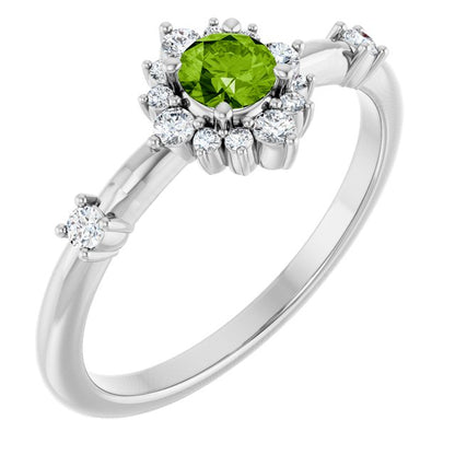 14k-white-gold-natural-peridot-&-1/6-ctw-natural-diamond-halo-style-ring