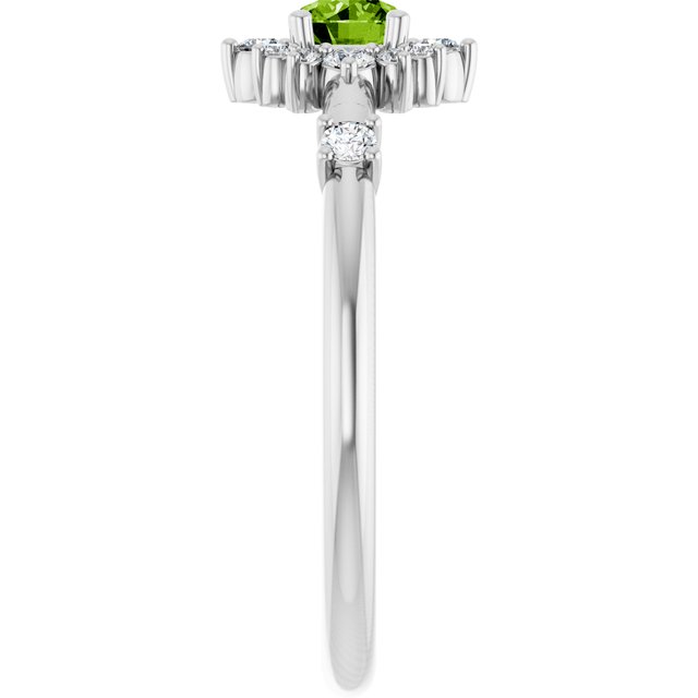 14k-white-gold-natural-peridot-&-1/6-ctw-natural-diamond-halo-style-ring