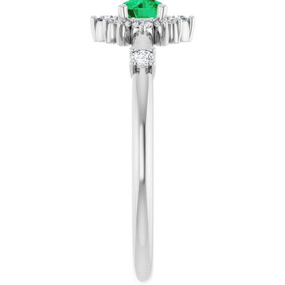 14k-white-gold-natural-emerald-&-1/6-ctw-natural-diamond-halo-style-ring