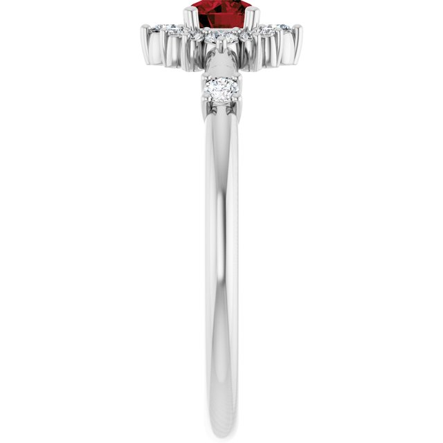 14k-white-gold-natural-mozambique-garnet-&-1/6-ctw-natural-diamond-halo-style-ring