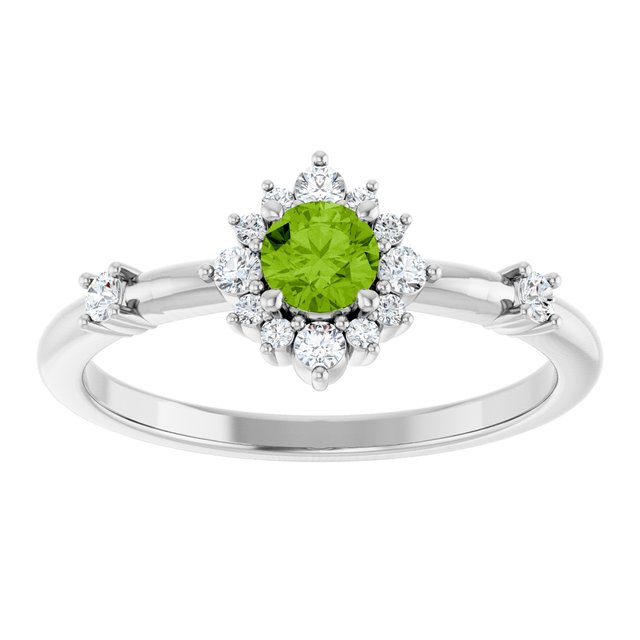 14k-white-gold-natural-peridot-&-1/6-ctw-natural-diamond-halo-style-ring